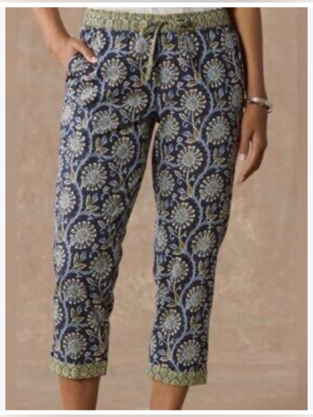 SUNDANCE LIGHTWEIGHT COTTON LEIA LOUNGE ocean PANTS medium
